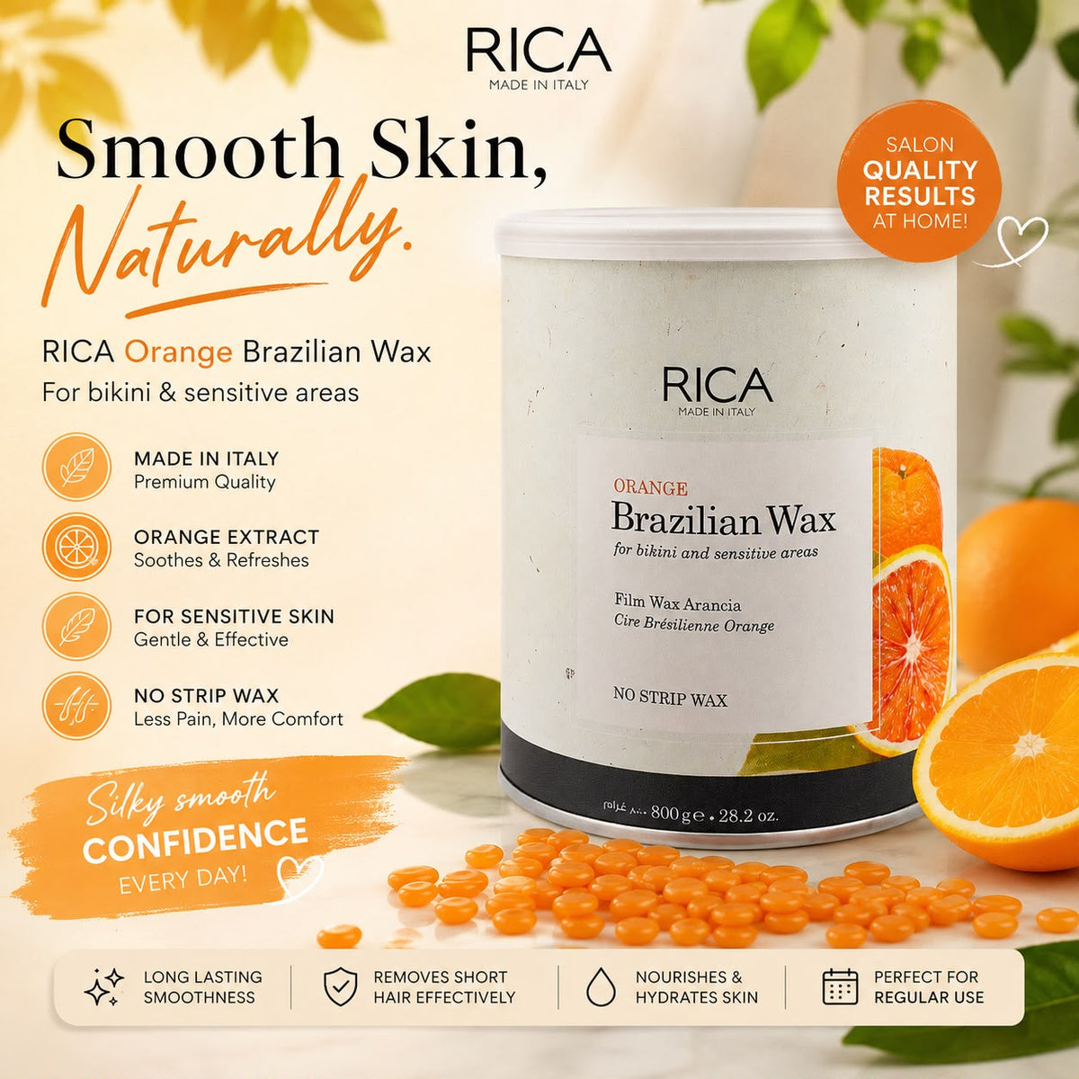 Rica Brazilian Wax - Orange Wax - 800ml